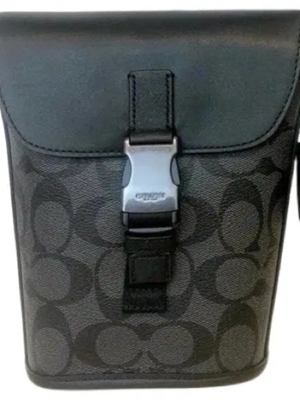 Coach Men's Black Signature Buckle Belt Bag